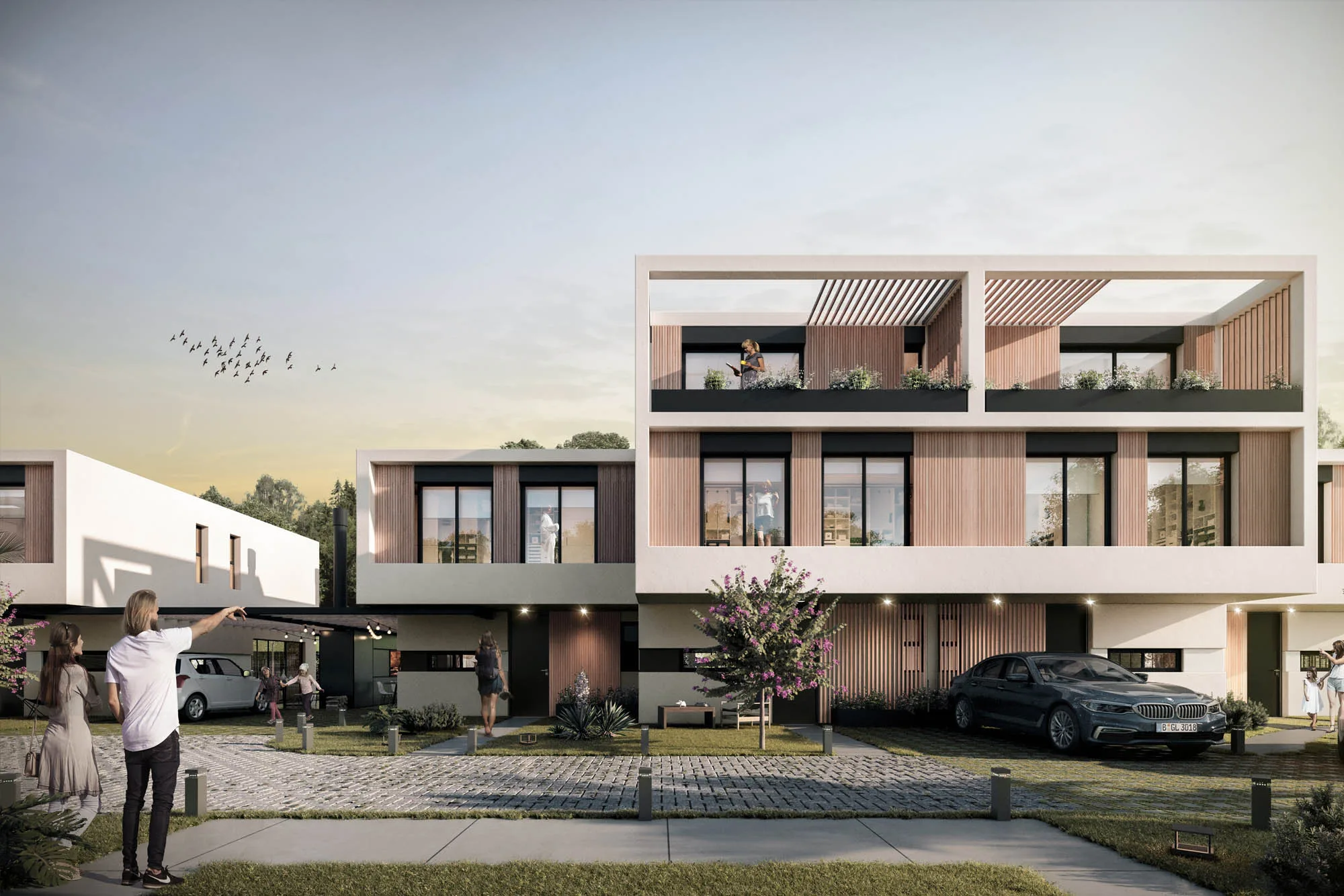 Exterior architectural render Jardines de Areco